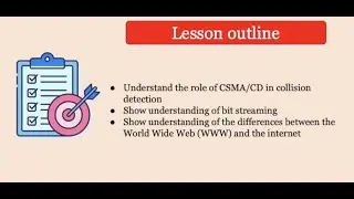 Lesson 14 - CSMA CD + Bit Streaming + The Internet