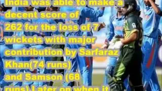 India victory over Pakistan by 40 runs in the ICC U19 World Cup