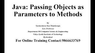 Objects as Parameters to Methods in Java