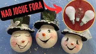 Reciclagem de lâmpadas para decoração de Natal! Linda idéia! 💡