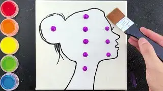 Painting a Wolf Forest in a Girl’s Profile! | Canvas painting for beginners