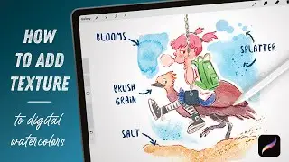 How to add texture to digital watercolors (blooms, splatter, salt effects) | Procreate