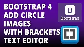 Bootstrap 4 - Add circle Images with Bootstrap 4 and Brackets text Editor