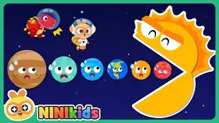 The sun is devouring the planets! | Size of the space planets | Solar System | NINIkids