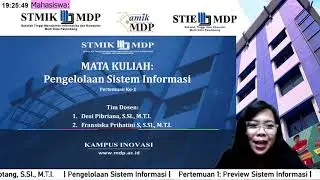 Video pembelajaran mata kuliah Pengelolaan SI kelas SI62 pertemuan ke-1