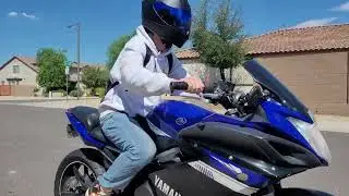 2013 Yamaha FZ6R start-up and take off