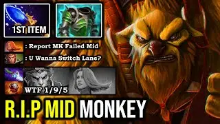 How to Solo Mid Earthshaker in 7.27a with First Item Scepter + Nonstop Totem 100% Zero Farm For MK