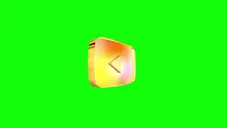 [4K] Gold YouTube Play Button - Green Screen