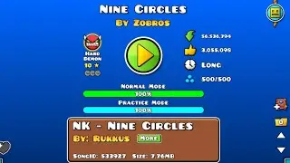 Nine Circles 100% (Mobile) Geometry Dash 2.2 (Higher Quality)