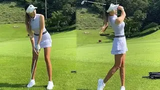 Golf swings that look like a pictorial! KLPGA pro Ahn Geun-young's basic golf swings!