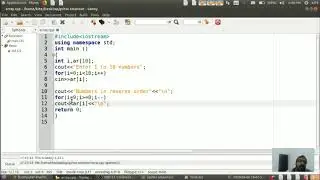 Programming in C++ using array - Printing array elements in reverse order