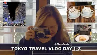 Tokyo Travel Vlog Day 1-3 | Cutest Latte Art | Christmas Lights | Where we ate | Sanrio Shopping
