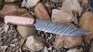Forging a Twist Damascus EDC Knife