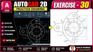 AutoCAD Exercise 30 - Step-by-Step Tutorial for Beginners