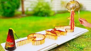 🌋 Match Stick Chain Reaction Domino 🔥😱 Spider-Man vs Packman, Diwali Crackers