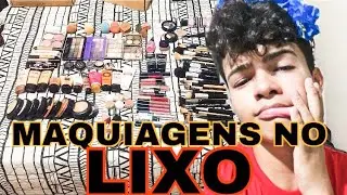 FAXINA NAS MAQUIAGENS- Joguei varias makes no lixo 💔😭