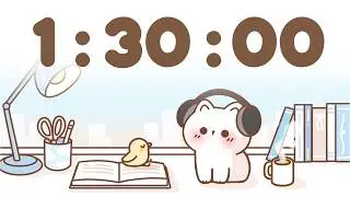 90 Minute Timer 🐱 1 hour 30 minute Study Timer for Classroom Focus
