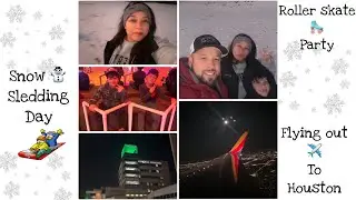 Jugamos en la Nieve ⛄️ Caleb lo invitaron a un 🛼party ✈️Salgo para Houston de emergencia 🚨
