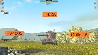 WoT Blitz  || T-62A || FV4005 || Grille 15  ||  3 battles, 17.9k damage #t62a  #fv4005  #grille15