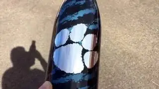 Custom Capital High School Tumbler - Hydro dipped in Marble Spalsh over teal - Chrome Paw Decal