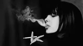 Photoshop drawing process - Smoking girl / Рисунок в Фотошоп - Девушка с сигаретой