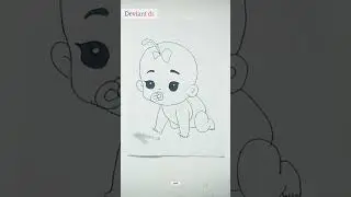 Cute Baby drawing 🥰🥰 #cartoondrawing #shorts