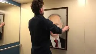Prank. Portrait in the Elevator. Residents of the entrance are in shock