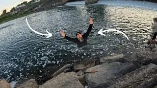 I Fell INTO The River!! PB was CAUGHT!!! BFS Fishing!