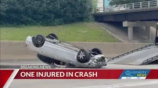 Four people are injured in two wrecks on I-277