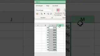 Convert normal value in percentage in excel