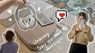 [ASMR] 📦 Unboxing and setting Sony WH-1000MX5, Sliver color, the popular Sony headphone. 🎧🫶🏻🤍✨