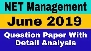 UGC NET Management June 2019 | Previous Year Solved Question Paper with Detailed Explanation