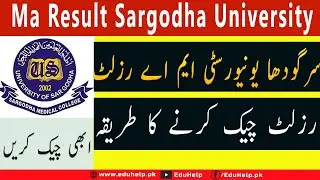 Ma Result Sargodha University 2021 Part 1,2