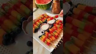 Rainbow Fruit Sticks 🥝 With Yogurt Dip😍 