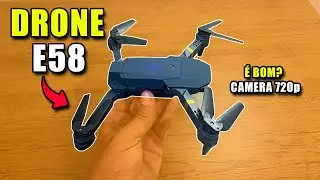 O DRONE E58 É BOM ? CÂMERA 720p - UNBOXING SHOPEE.