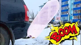 BLOW UP CONDOM ON CAR EXHAUST PIPE Experiment