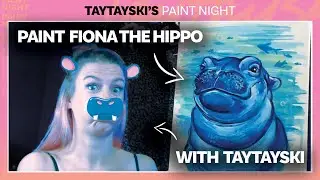 Step by Step Paint Fiona the Hippo (& hangout) with Taytayski!