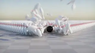 100 mph Bowling Ball Vs 1000 Bowling Pins Blender Rigid Body Simulation