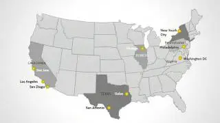 USA Maps - Engaging Presentation Animation with USA PowerPoint Maps