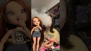 Smoking with my mini me #doll #thesmoke #barbie #rainbowhigh #dolls #weed