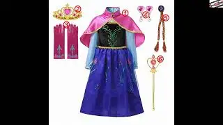 #Детский #Костюм #Принцессы #Disney #Холодное #сердце, #сетчатый #бальный #наряд #с #белыми