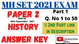 MH SET 2021 History Paper 2 Answer Key