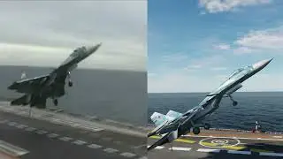Su-33 Unsuccessful cobra landing attempt (DCS Recreation)