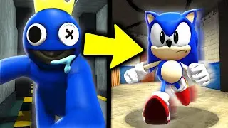 BLUE BECAME SONIC AND ALL THE RAINBOW FRIENDS MONSTERS ALSO TURNED INTO TAILS AND JET
