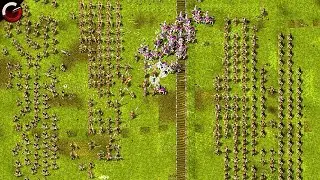 INTENSE BATTLE! 4vs4 Multiplayer Battle | KaM Remake | Knights and Merchants Gameplay