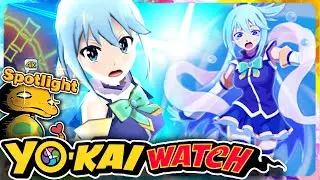 Who is 水の女神 アクア Aqua Goddess of Water? Soultimate and Animations Yo-kai Watch Puni X Konosuba