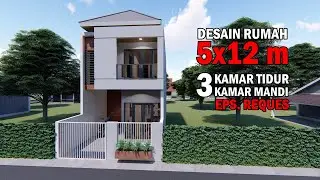 DESAIN RUMAH 5X12 M DUA LANTAI 3 KAMAR TIDUR 3 KAMAR MANDI