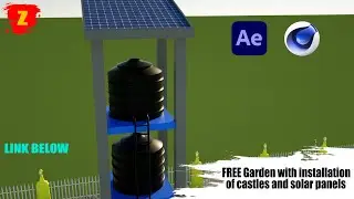 FREE 3D GARDEN With Castles and Solar pannels, Modeling Tutorial