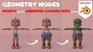 Blender 3D - Morph Between Animated Characters Using Geometry Nodes - (Promo)