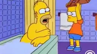 Bart hits Homer with a chair - but Homer lets him...